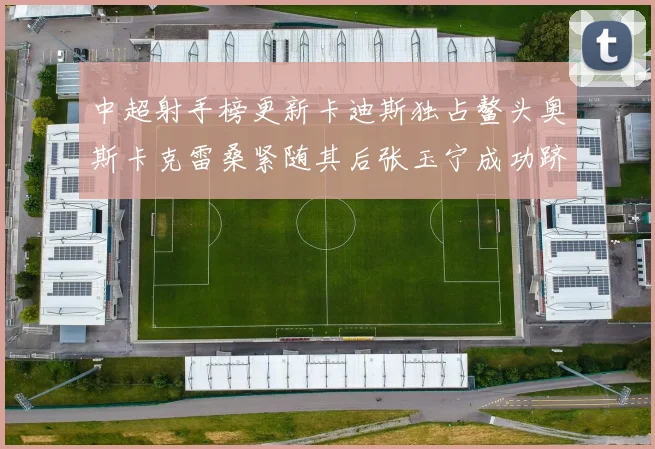 中超射手榜更新卡迪斯独占鳌头奥斯卡克雷桑紧随其后张玉宁成功跻身前十